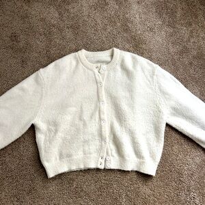 Daily drills white sweater button up XS/small